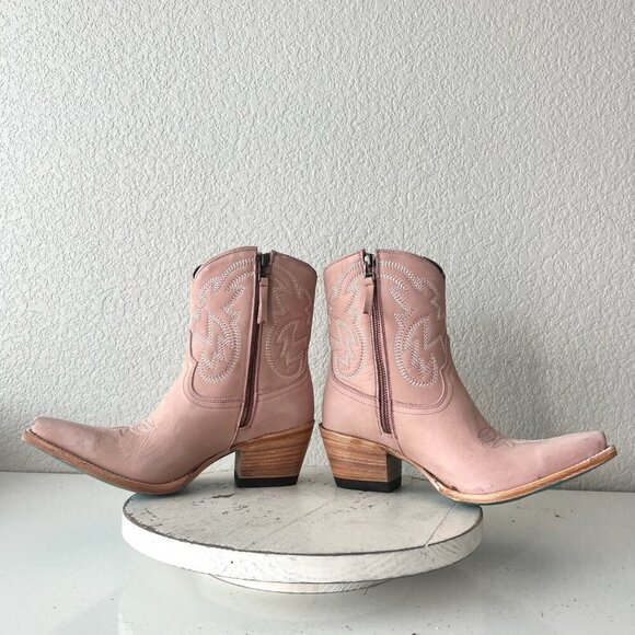 Lane SMOKESHOW Pink Cowboy Bootie Womens 8.5 Short Western Cowgirl Ankle Boots - Picture 10 of 15